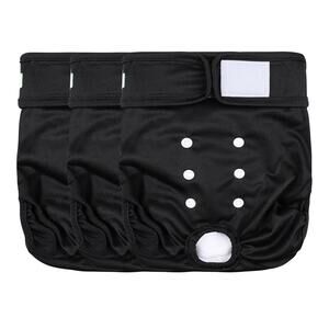 wegreeco Washable Female Dog Diapers Highly Absorbent Reusable Diapers 3PK L